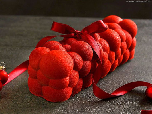 Bûche de noël chocolat framboise pistache