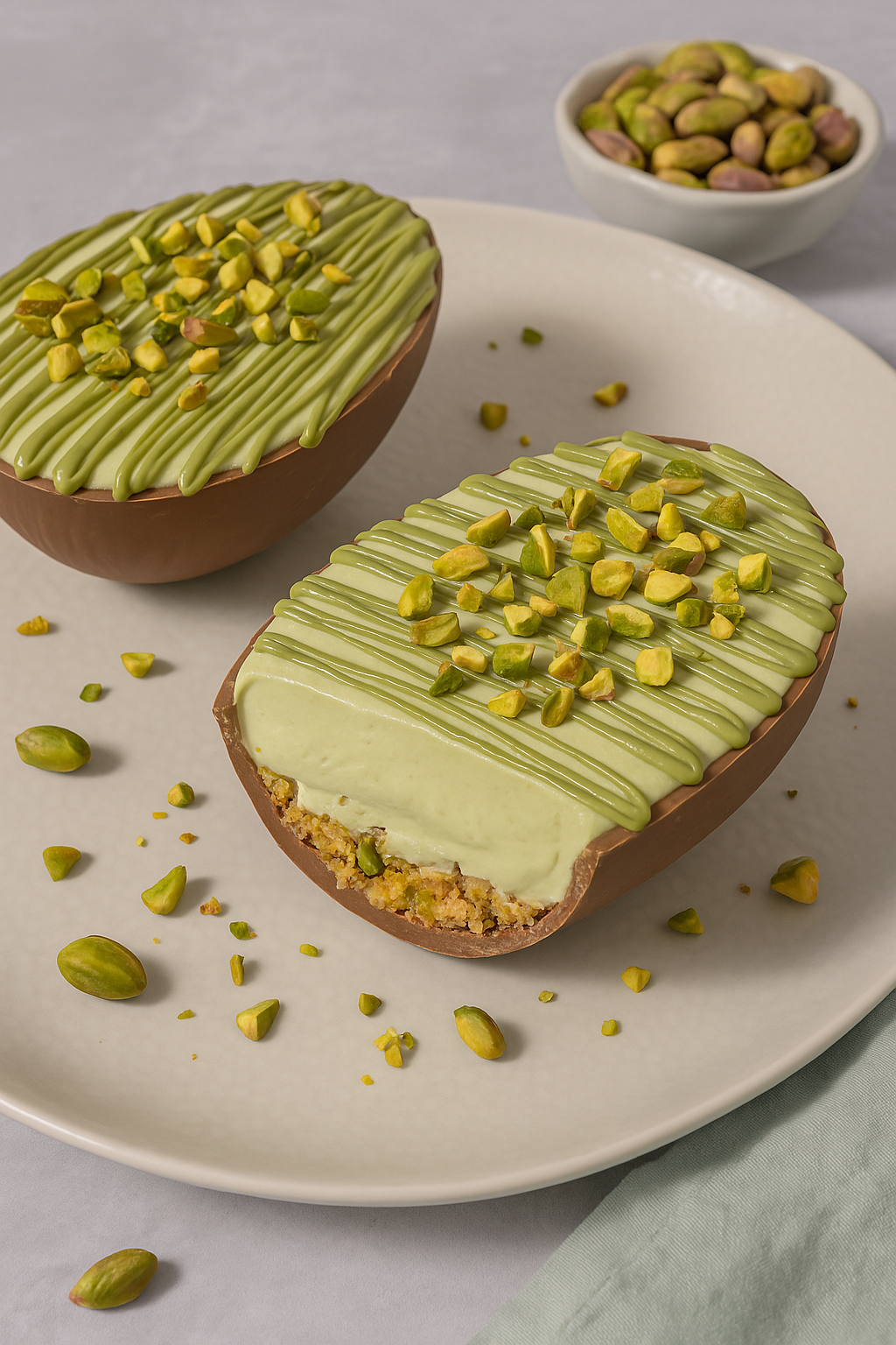 Pistachio Cheesecake Easter Eggs