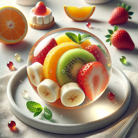 Sphère de gelée aux fruits