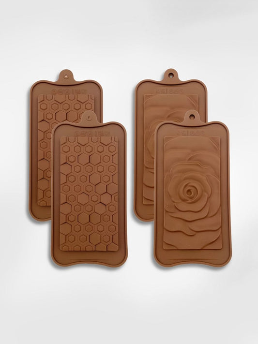 Moule à tablette de chocolat  Rose au Miel (4 pièces)