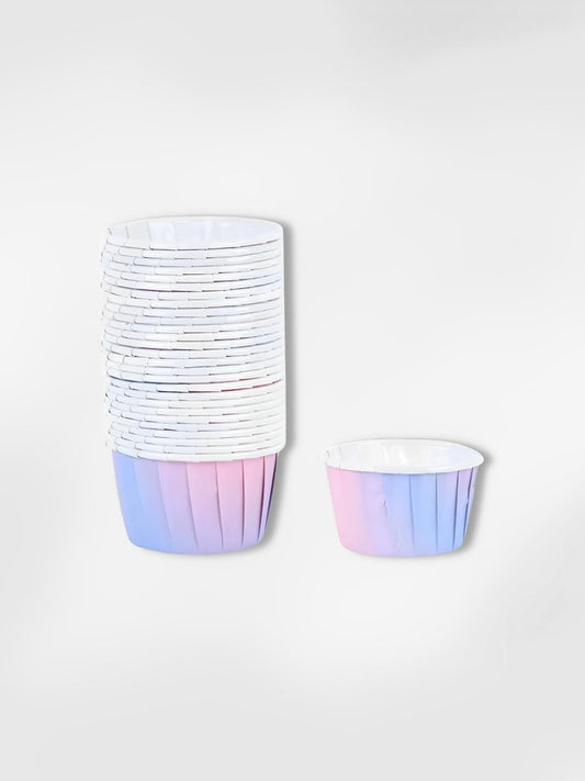 Moule à muffin en papier   Duo de Rose et Bleu (30 pièces)